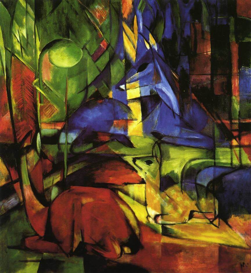 Deer in the Forest, 1914 by Franz Marc