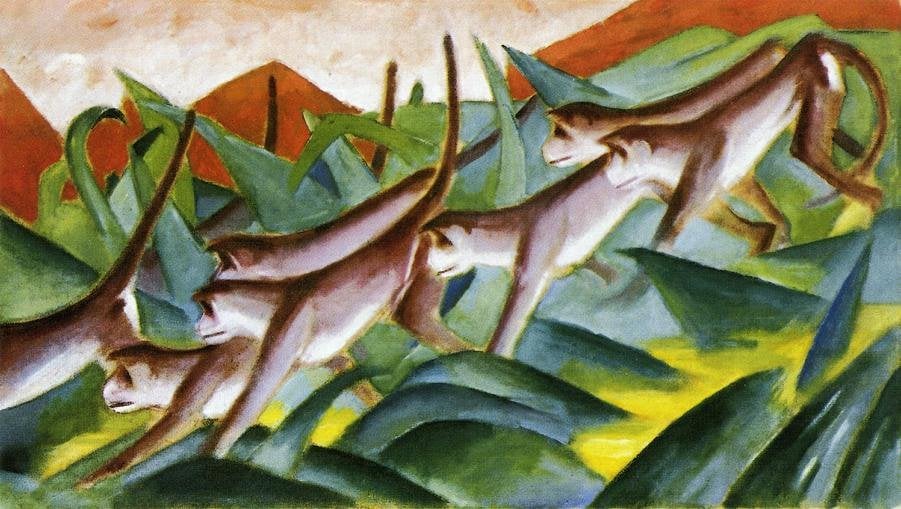 Monkey Frieze, 1911 by Franz Marc