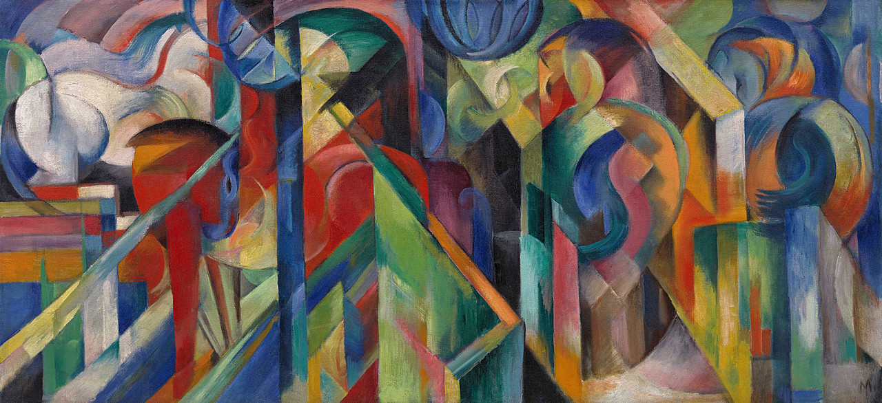 Stables (Stallungen), 1913 by Franz Marc