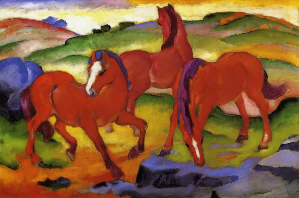 The Red Horses by Franz Marc